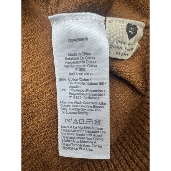 Madewell Burnt Orange Brampton Crop Cardigan Sweater M Cozy Neutral Minimalist - Picture 7 of 9